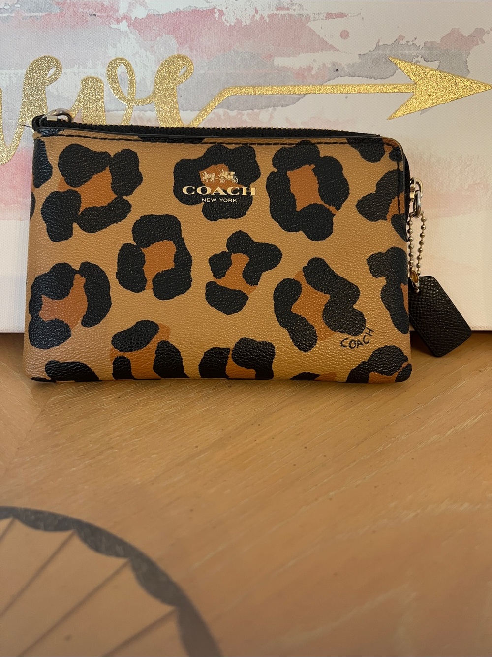 Coach Leopard Print Card Holder